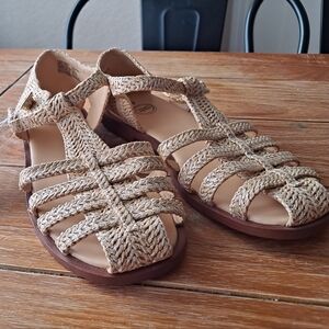 Kid's Tan Woven Sandals